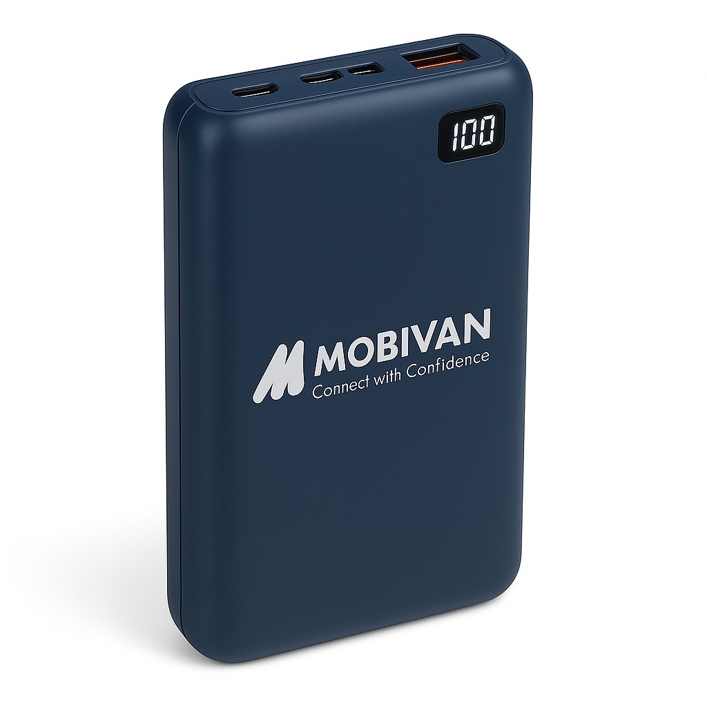 MOBIVAN 20000mAh Fast Charging Power Bank – Navy Blue